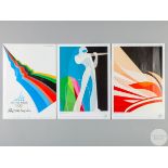 Three Torino 2006 Winter Olympic Games poster cards,