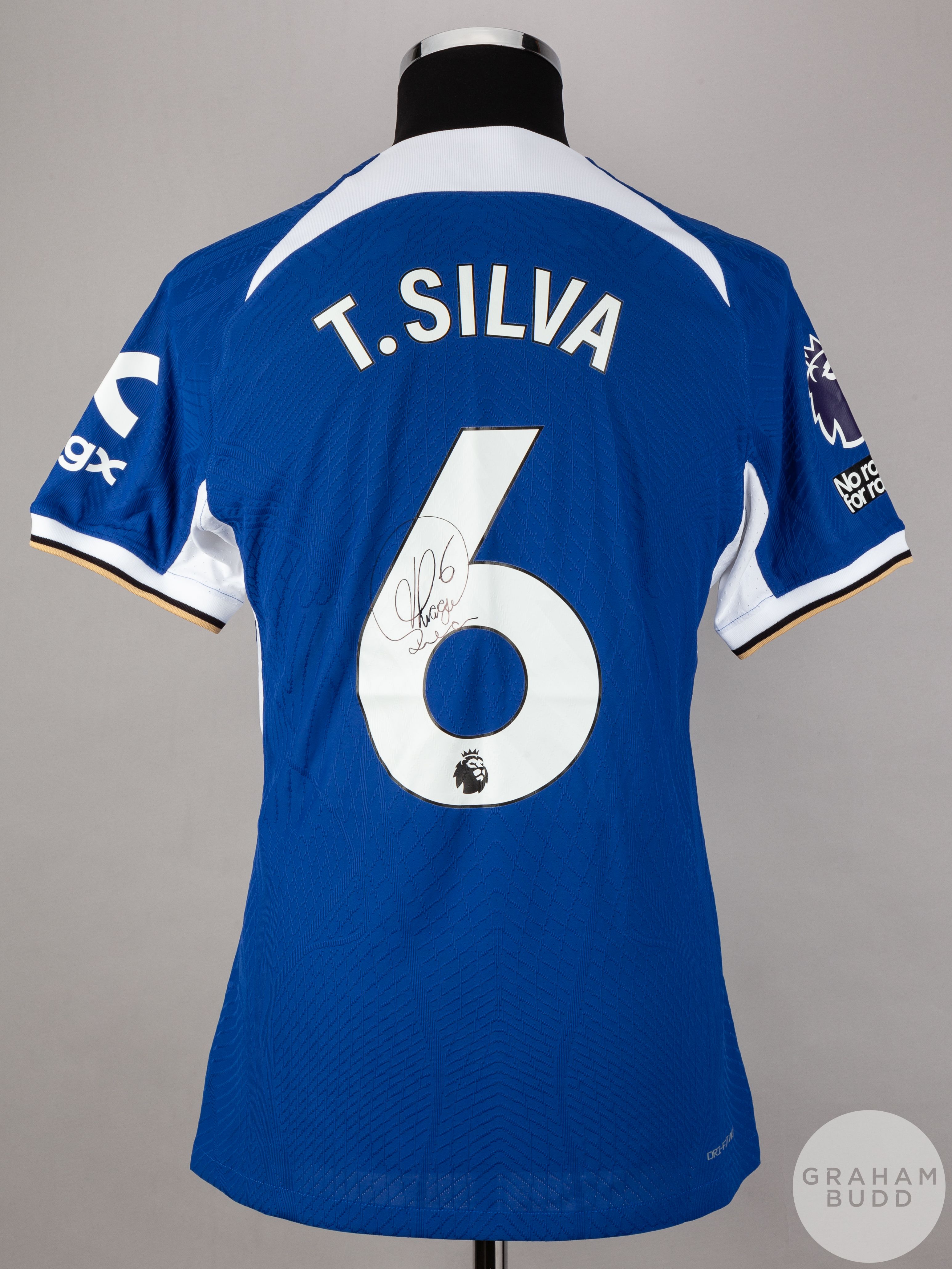 Thiago Silva signed blue & white Chelsea No.6 home shirt, season 2023-24, - Image 2 of 6