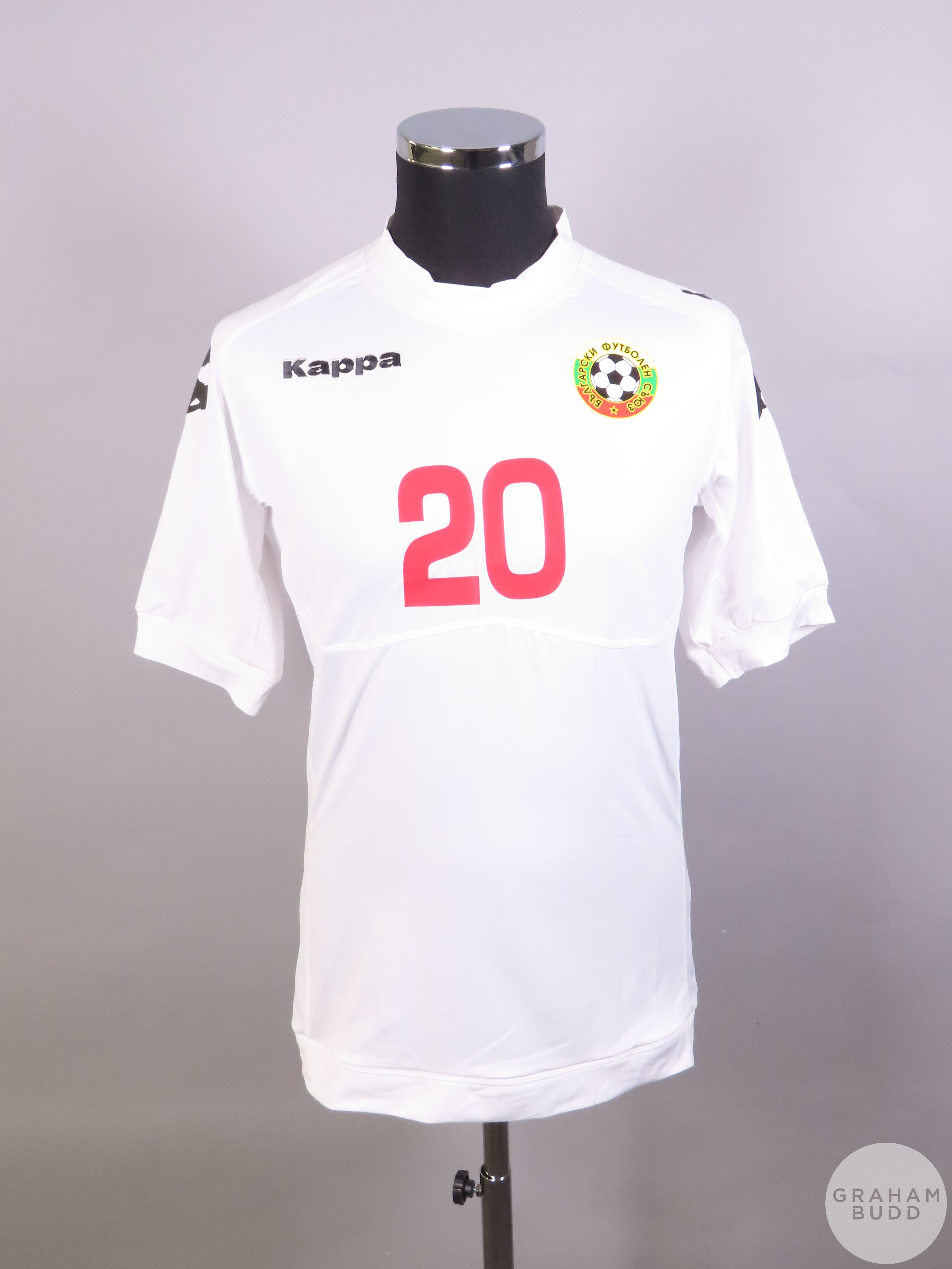 Ognyanov white Bulgaria No.20 home shirt, 2011,