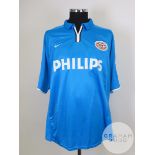 Adil Ramzi blue No.7 PSV Eindhoven match worn short-sleeved shirt, 2003-04