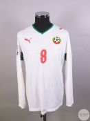 White Bulgaria No.8 2010 World Cup Qualifier home shirt, 2008,