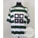 Green and white No.5 Sporting Club de Portugal short-sleeved shirt, 2003-04