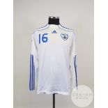 White and blue No.16 Israel official International long-sleeved shirt, Adidas