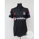 Olcay Sahan black and red Besiktas no.10 away shirt, 2014-15,