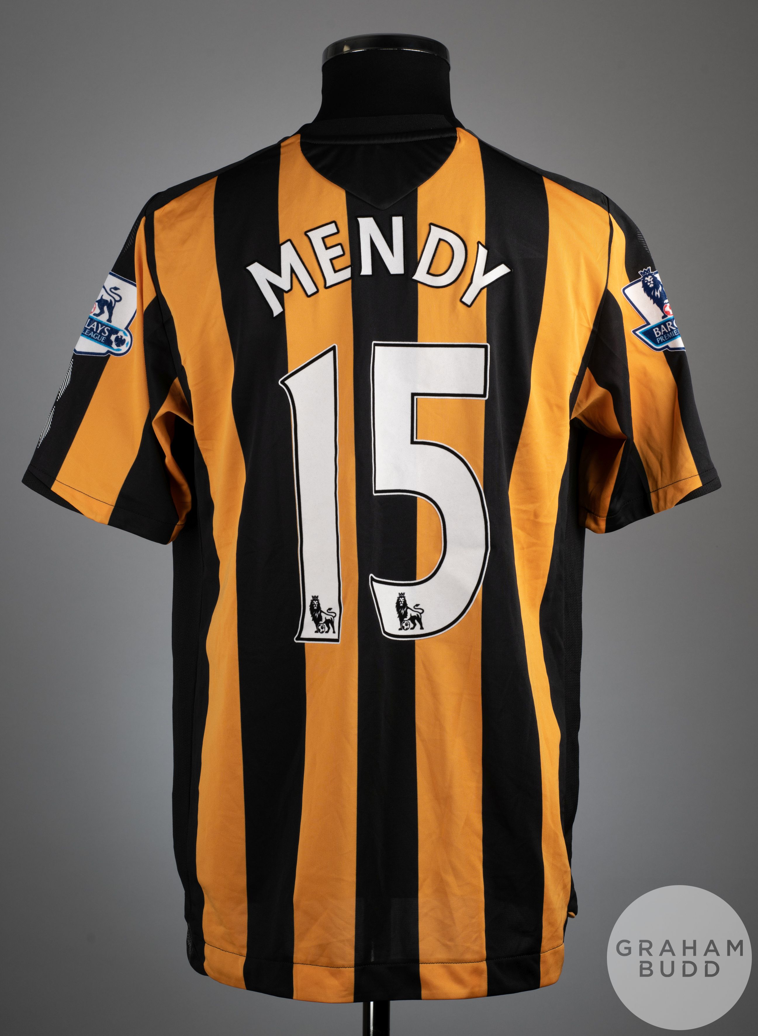 Bernard Mendy orange and black No.15 Hull City short sleeved shirt 2008-09 - Image 2 of 2