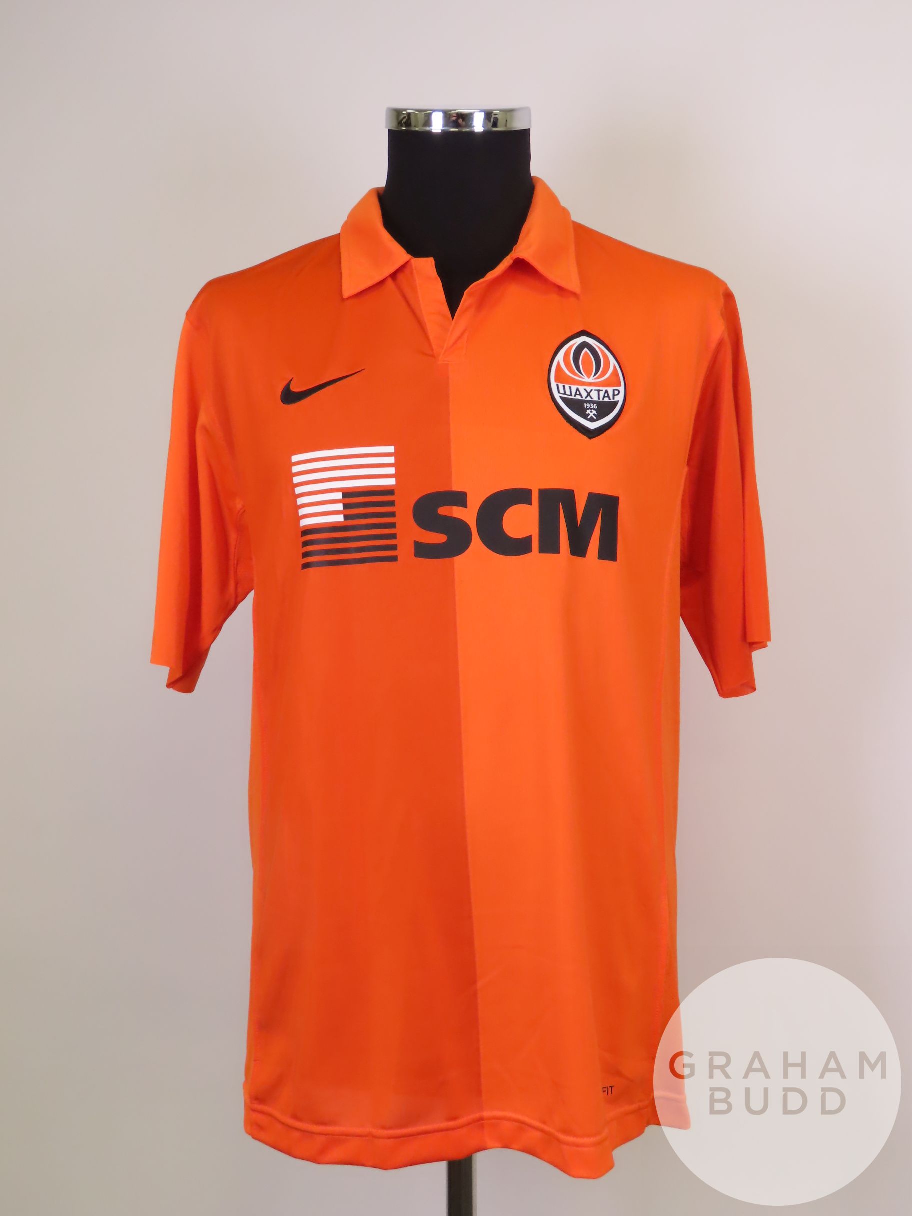 Darijo Srna orange No.33 Shakhtar Donetsk match worn short-sleeved shirt, 2008-09
