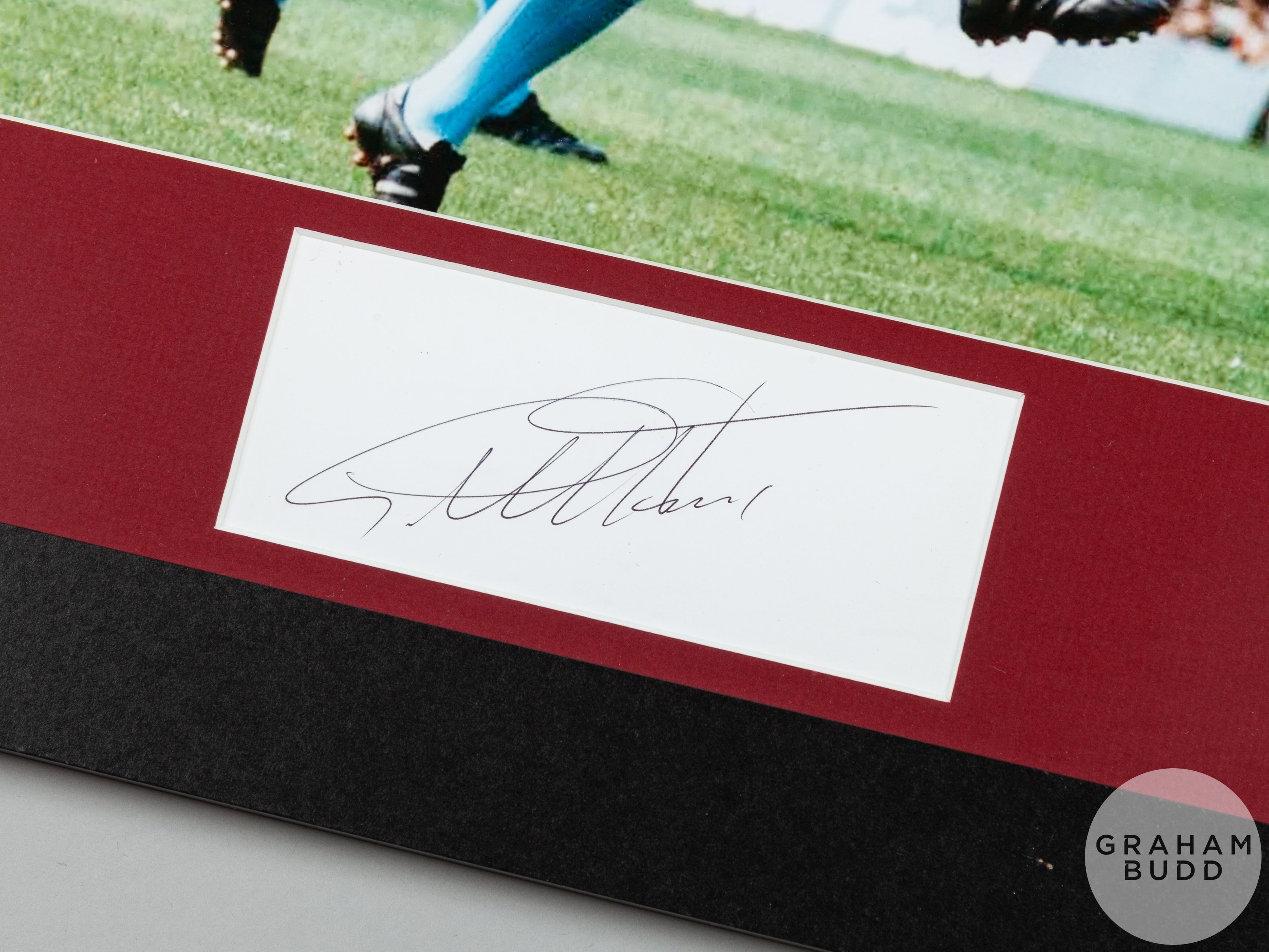 Geoff Hurst signed West Ham framed photographic display, - Image 2 of 2