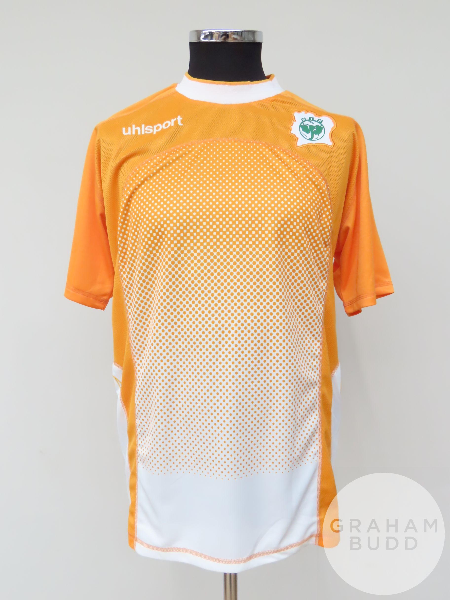 Orange and white Ivory Coast no.15 shirt, 2003,