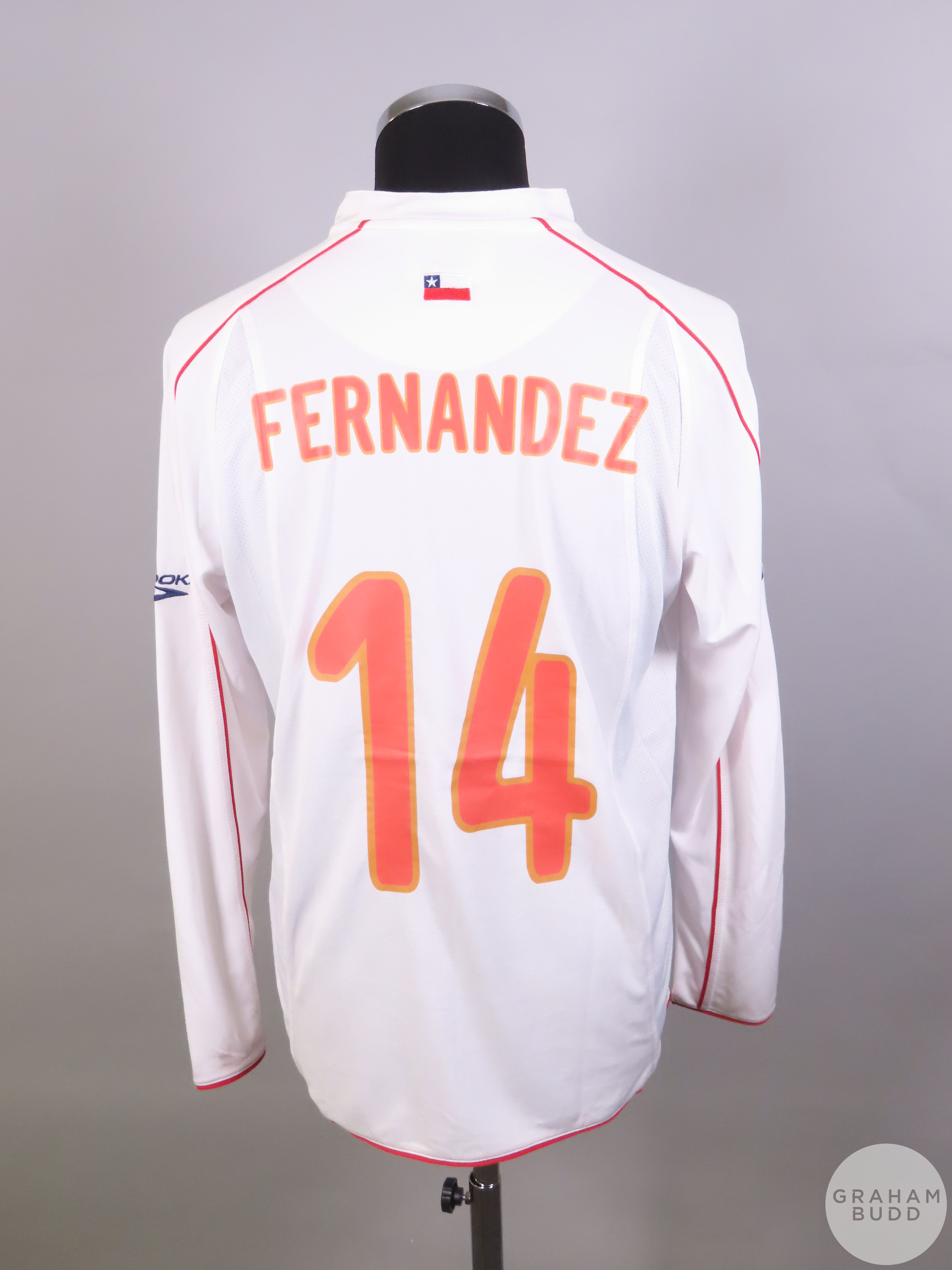 Matias Fernandez white Chile No.14 away shirt, 2010, - Image 2 of 2