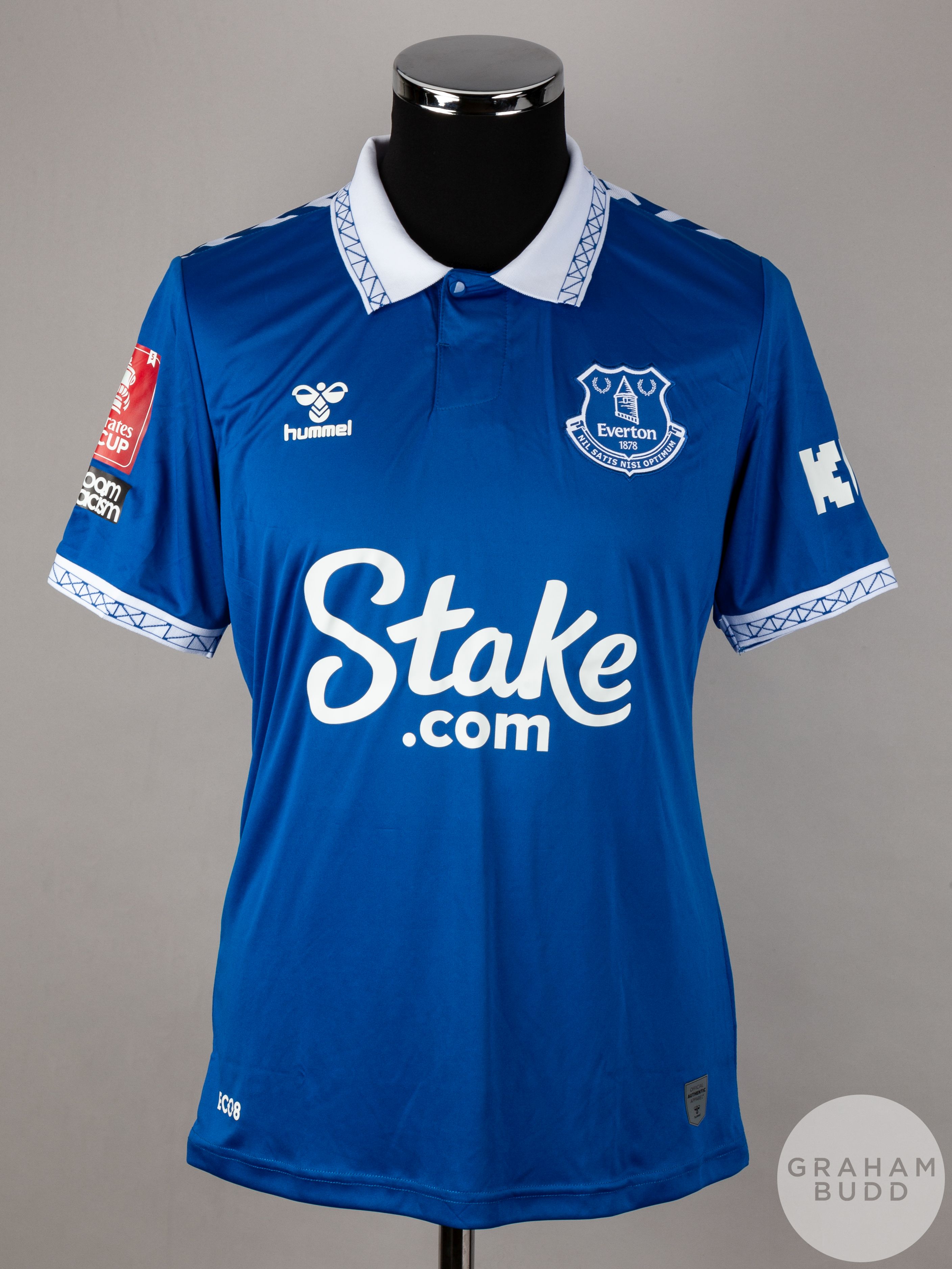 Dominic Calvert-Lewin signed blue & white Everton No.9 home shirt, season 2023-24,