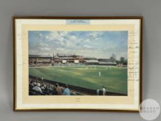 England & South Africa multi-signed 1994 Test Series 'The Oval' print by Alan Fearnley,