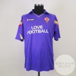 Papa Waigo purple and gold No.20 Fiorentina match worn short-sleeved shirt, 2010-11