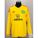 Joe Hart signed yellow Celtic No.1 goalkeepers shirt, season 2023-24,