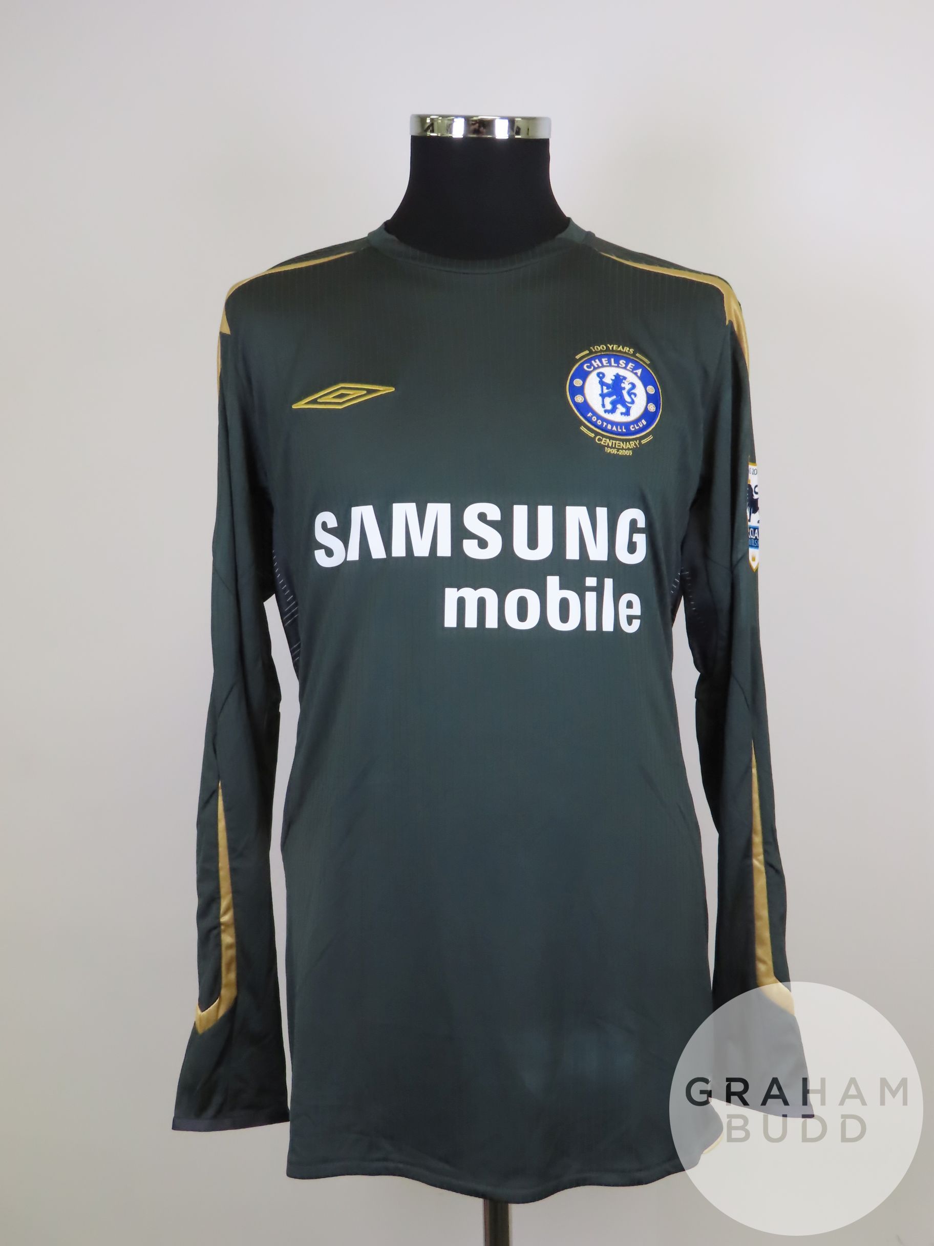 Carlo Cudicini grey and gold No.23 Chelsea match worn long-sleeved shirt, 2005-06