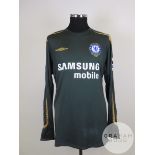 Carlo Cudicini grey and gold No.23 Chelsea match worn long-sleeved shirt, 2005-06