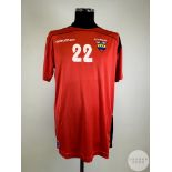 Red and black Ecuador no. 22 shirt, 2007,