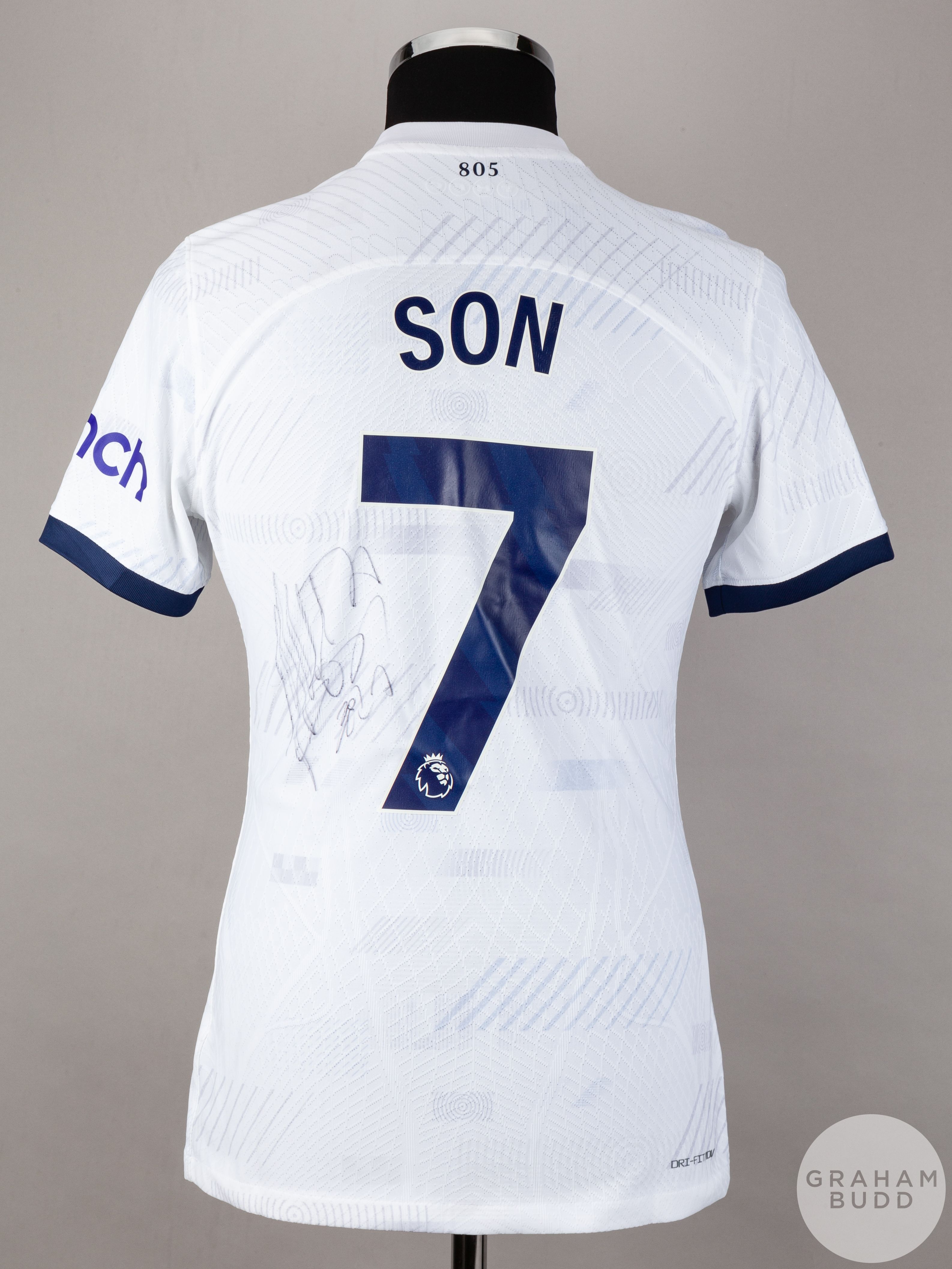 Son Heung-min signed white & navy Tottenham Hotspur No.7 home shirt, season 2023-24, - Image 2 of 6