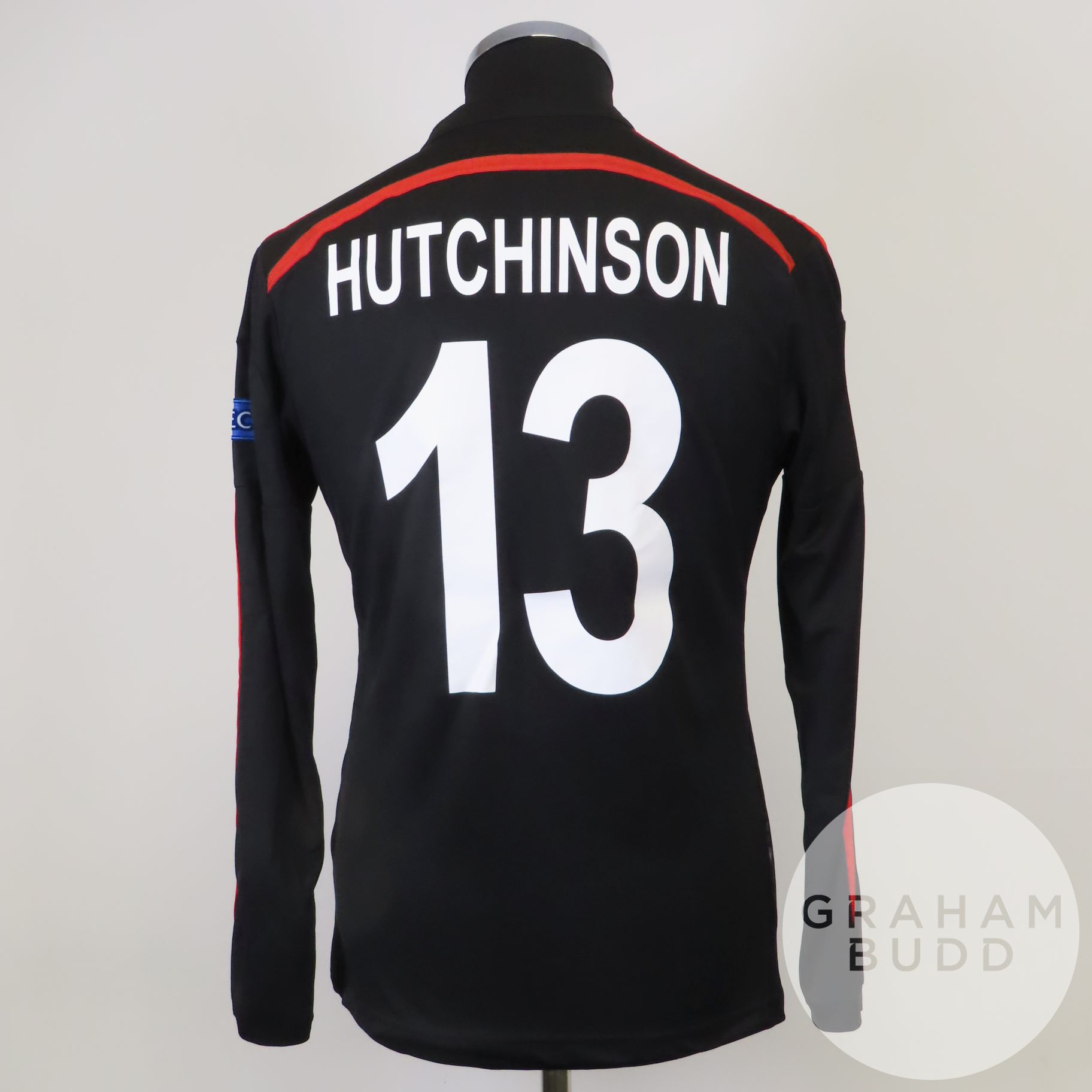 Atiba Hutchinson black and red No.13 Besiktas match worn long-sleeved shirt, 2014-15 - Image 2 of 2