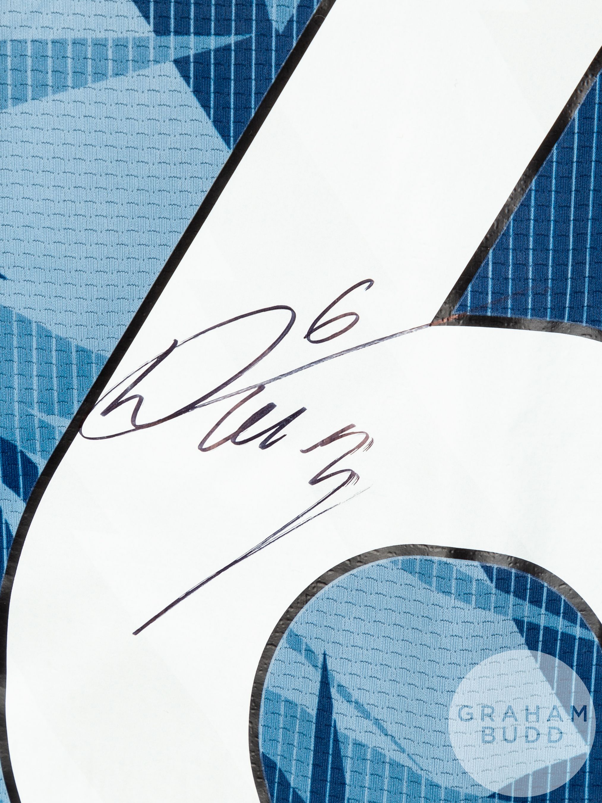 Douglas Luiz signed navy & sky blue Aston Villa No.6 third choice shirt, season 2023-24, - Image 4 of 5