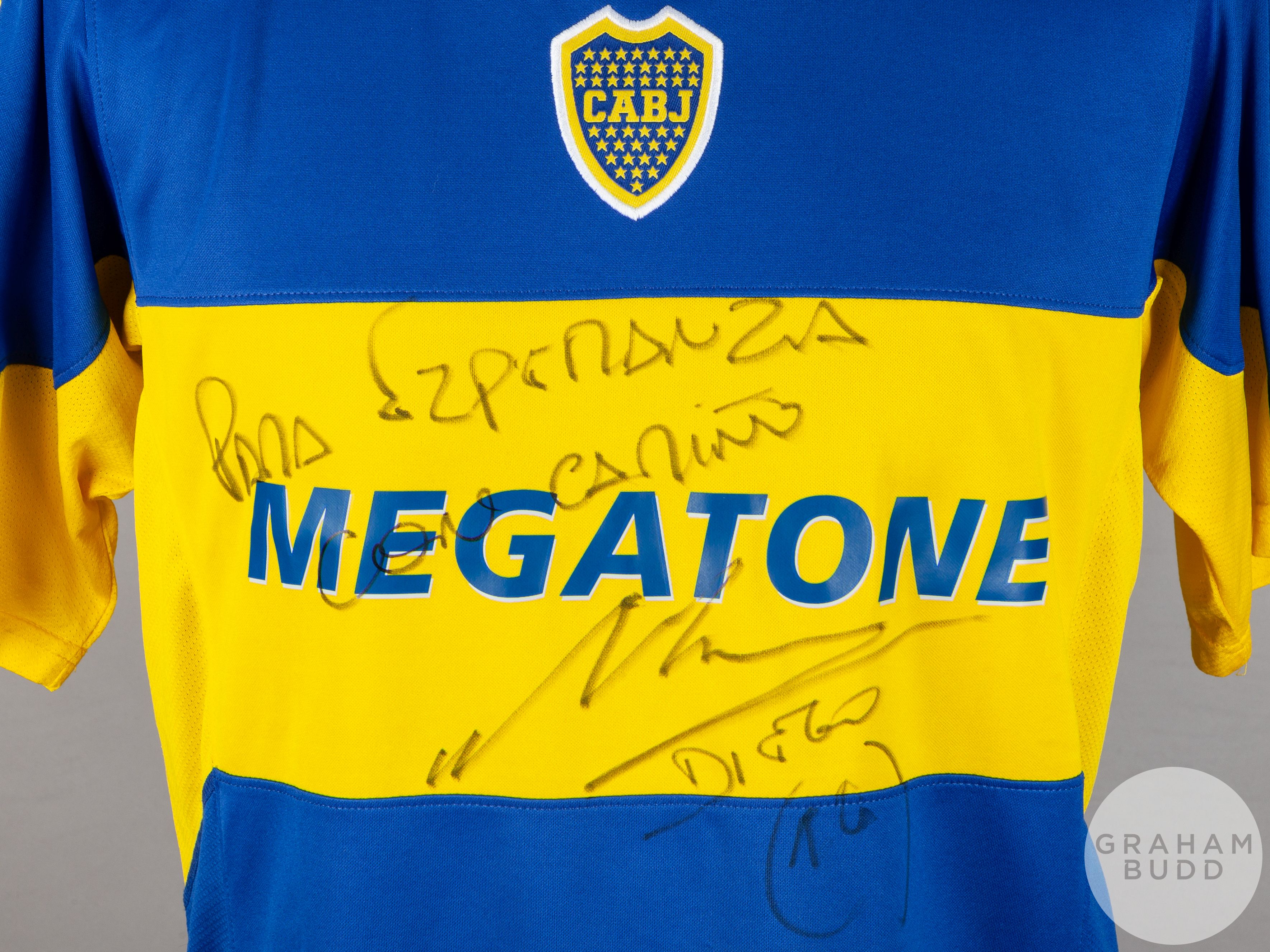 Diego Maradona signed blue & yellow Boca Juniors home shirt, season 2005-06, - Image 3 of 5