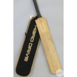 England v Rest of the World signed cricket bat,