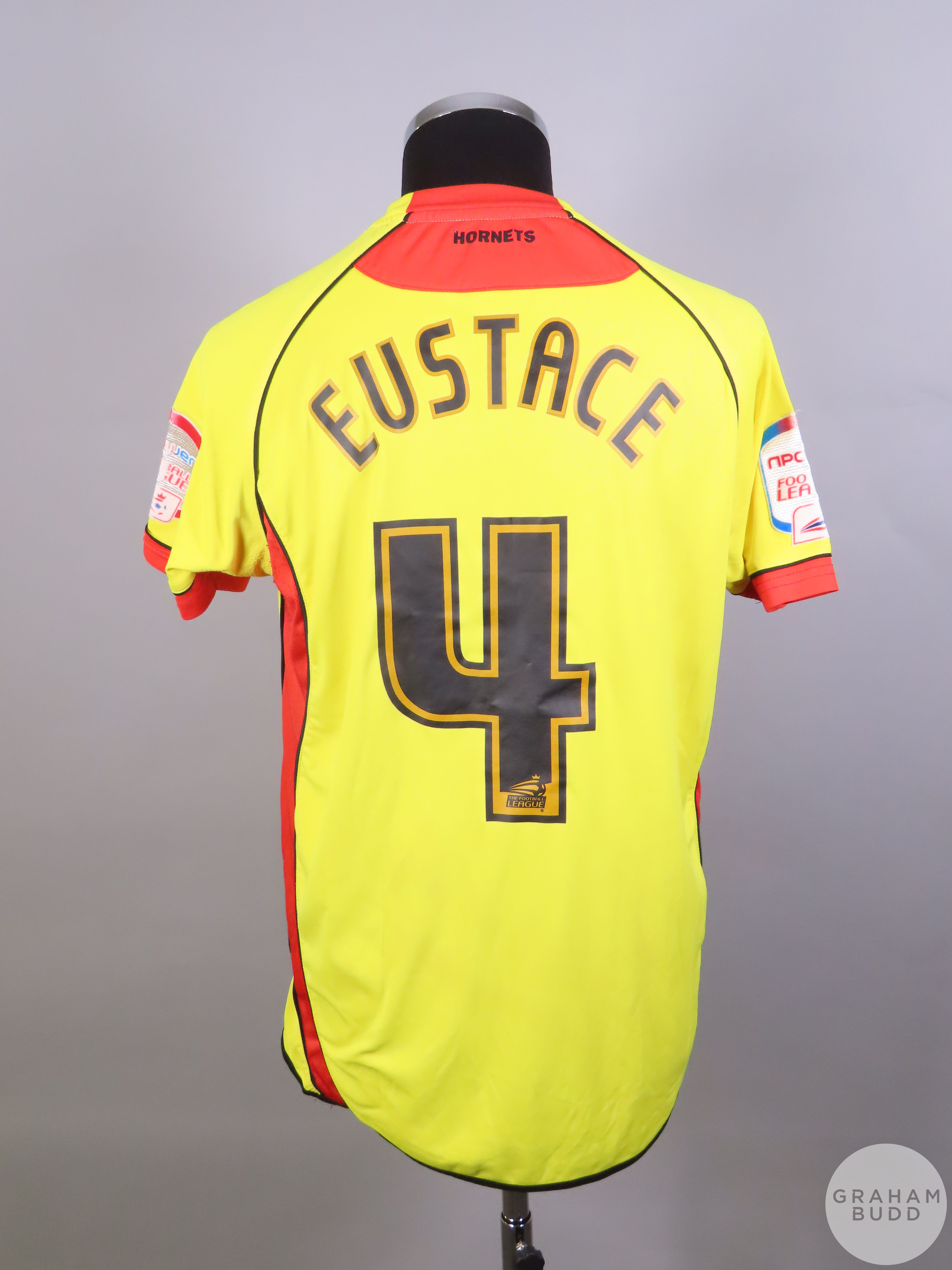 John Eustace yellow No.4 Watford player issue shirt, 2010-11 Burrda Sport - Bild 2 aus 2