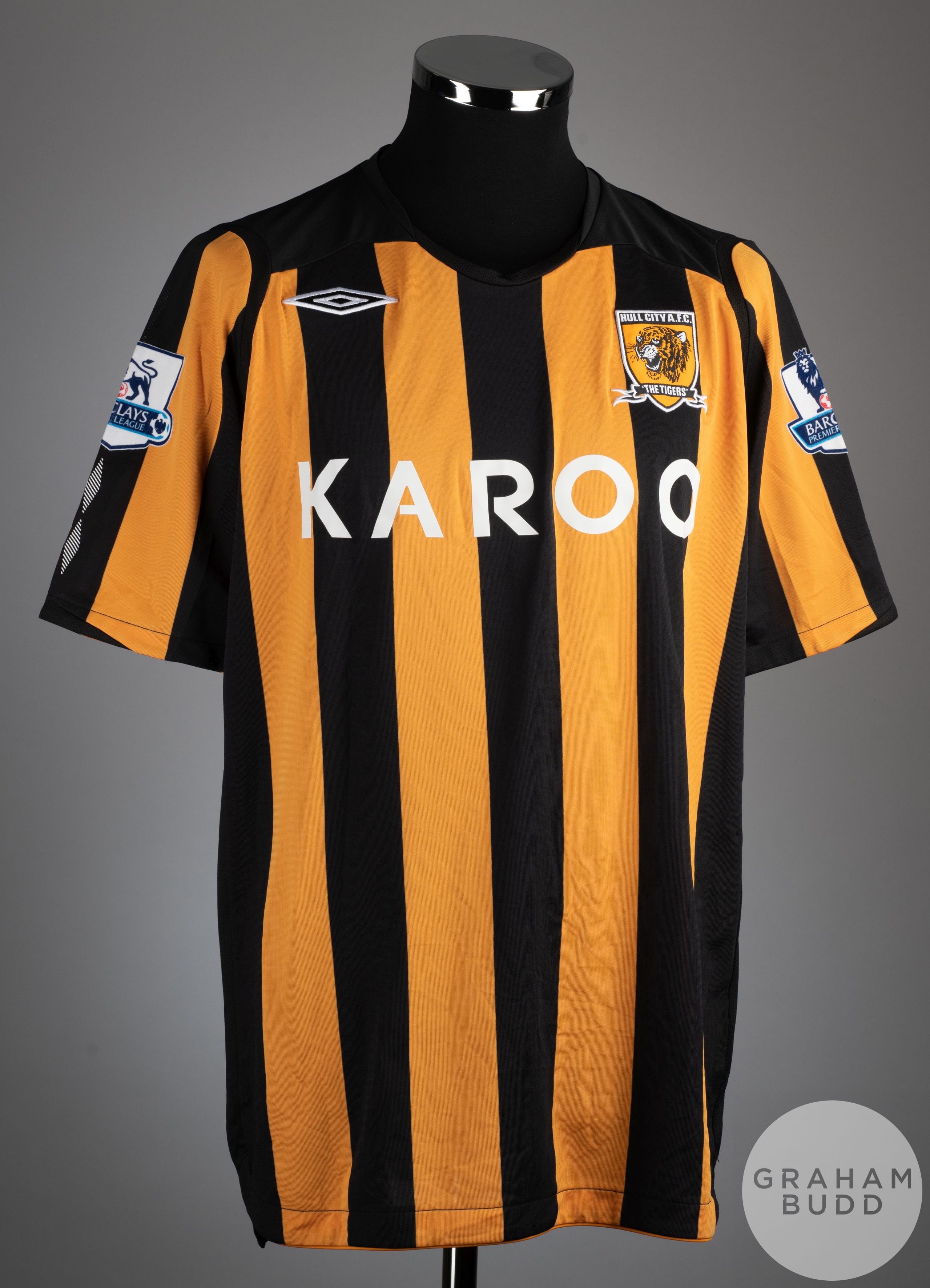 Kamil Zayette orange and black No.24 Hull City short sleeved shirt, 2008-09