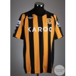 Kamil Zayette orange and black No.24 Hull City short sleeved shirt, 2008-09