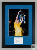 Steve Perryman signed Tottenham Hotspur 1982 F.A. Cup winner framed photograph display