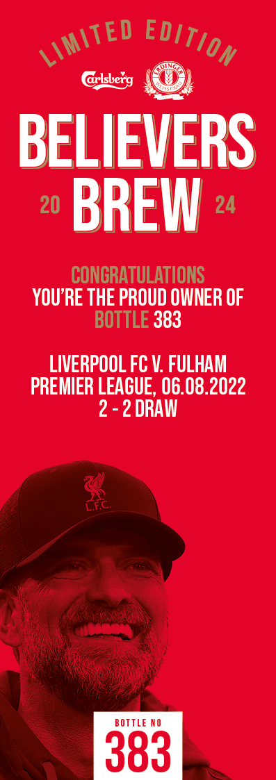 Bottle No.383: Liverpool FC v. Fulham, Premier League, 06.08.2022, 2 - 2 Draw - Image 3 of 3