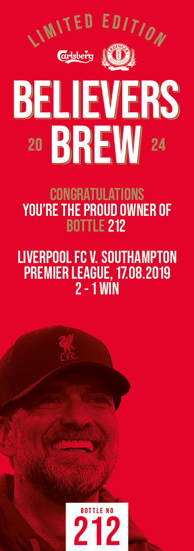 Bottle No.212: Liverpool FC v. Southampton, Premier League, 17.08.2019, 2 - 1 Win - Image 3 of 3