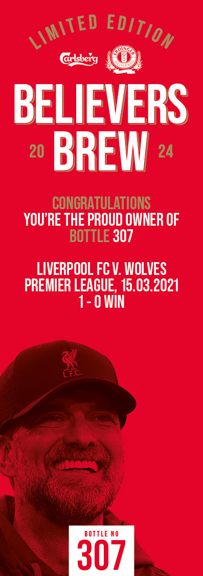 Bottle No.307: Liverpool FC v. Wolves, Premier League, 15.03.2021, 1 - 0 Win - Bild 3 aus 3