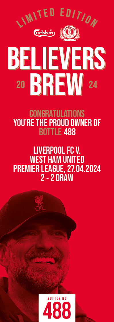 Bottle No.488: Liverpool FC v. West Ham United, Premier League, 27.04.2024, 2 - 2 Draw - Image 3 of 3