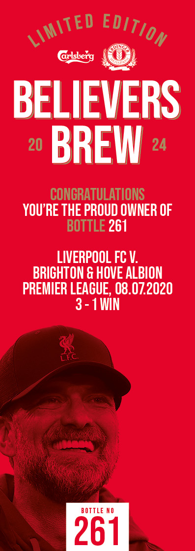 Bottle No.261: Liverpool FC v. Brighton & Hove Albion, Premier League, 08.07.2020, 3 - 1 Win - Bild 3 aus 3