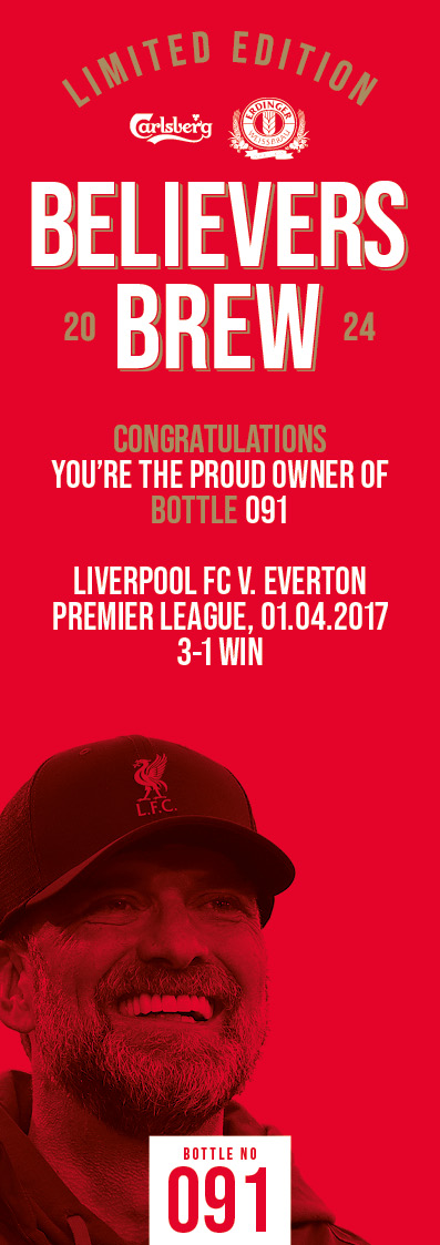 Bottle No.91: Liverpool FC v. Everton, Premier League, 01.04.2017, 3-1 Win - Bild 3 aus 3