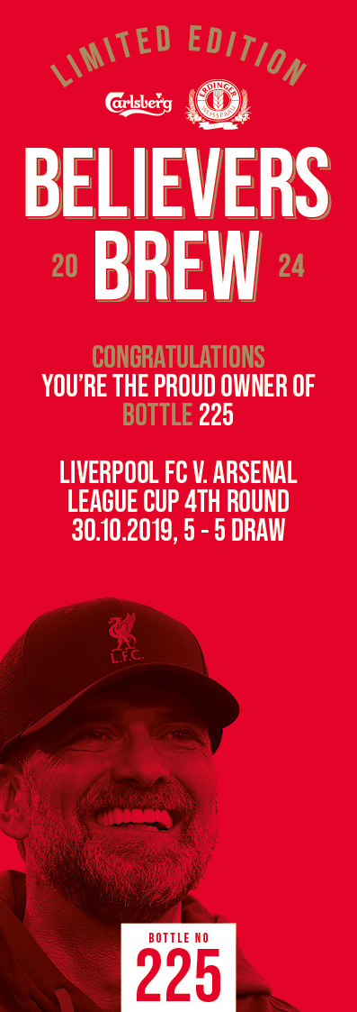 Bottle No.225: Liverpool FC v. Arsenal, League Cup 4th round, 30.10.2019, 5 - 5 Draw - Image 3 of 3