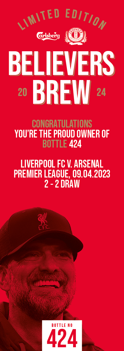 Bottle No.424: Liverpool FC v. Arsenal, Premier League, 09.04.2023, 2 - 2 Draw - Bild 3 aus 3