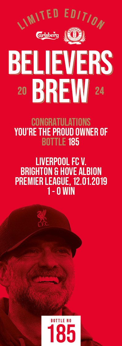 Bottle No.185: Liverpool FC v. Brighton & Hove Albion, Premier League, 12.01.2019, 1 - 0 Win - Image 3 of 3