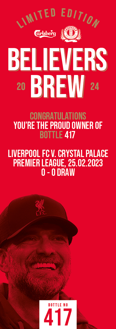 Bottle No.417: Liverpool FC v. Crystal Palace, Premier League, 25.02.2023, 0 - 0 Draw - Bild 3 aus 3