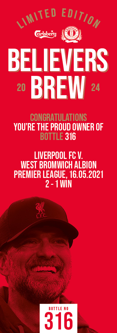 Bottle No.316: Liverpool FC v. West Bromwich Albion, Premier League, 16.05.2021, 2 - 1 Win - Image 3 of 3