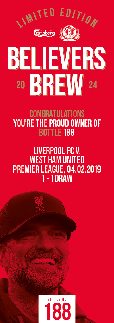 Bottle No.188: Liverpool FC v. West Ham United, Premier League, 04.02.2019, 1 - 1 Draw - Bild 3 aus 3