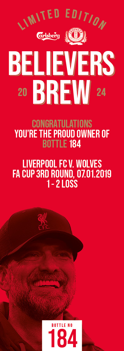 Bottle No.184: Liverpool FC v. Wolves, FA Cup 3rd round, 07.01.2019, 1 - 2 Loss - Image 3 of 3