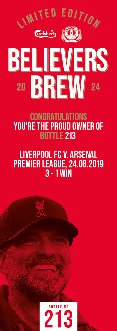Bottle No.213: Liverpool FC v. Arsenal, Premier League, 24.08.2019, 3 - 1 Win - Image 3 of 3