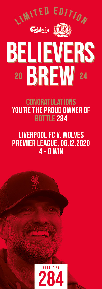 Bottle No.284: Liverpool FC v. Wolves, Premier League, 06.12.2020, 4 - 0 Win - Bild 3 aus 3