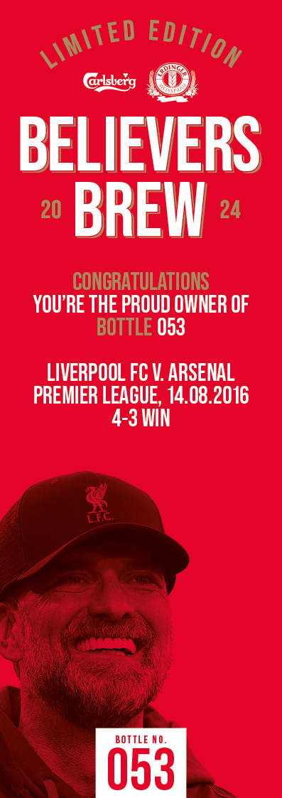 Bottle No.53: Liverpool FC v. Arsenal, Premier League, 14.08.2016, 4-3 Win - Bild 3 aus 3