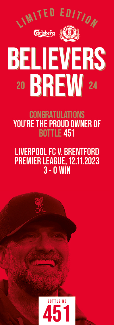Bottle No.451: Liverpool FC v. Brentford, Premier League, 12.11.2023, 3 - 0 Win - Image 3 of 3
