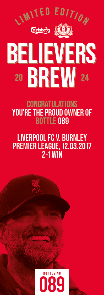 Bottle No.89: Liverpool FC v. Burnley, Premier League, 12.03.2017, 2-1 Win - Image 3 of 3