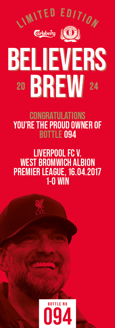 Bottle No.94: Liverpool FC v. West Bromwich Albion, Premier League, 16.04.2017, 1-0 Win - Image 3 of 3