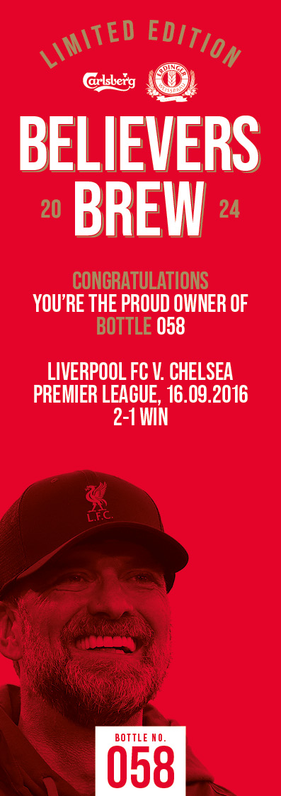 Bottle No.58: Liverpool FC v. Chelsea, Premier League, 16.09.2016, 2-1 Win - Image 3 of 3