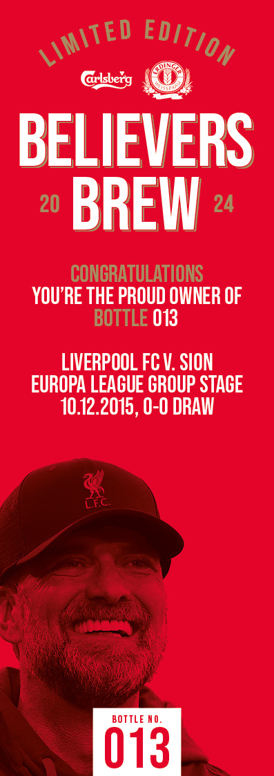 Bottle No.13: Liverpool FC v. Sion, Europa League Group Stage, 10.12.2015, 0-0 Draw - Image 3 of 3
